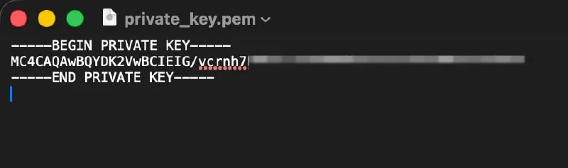 Private key content